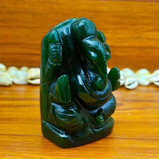 Lord Ganesh Handcarved Natural Aventurine Gemstone Handmade Statue